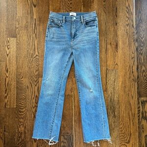 Pistola Denim Cropped Flare Jeans Size 26 Distressed Raw Hem